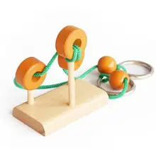 Мини Размер IQ деревянная веревка головоломка ум головоломки игры для взрослых детей