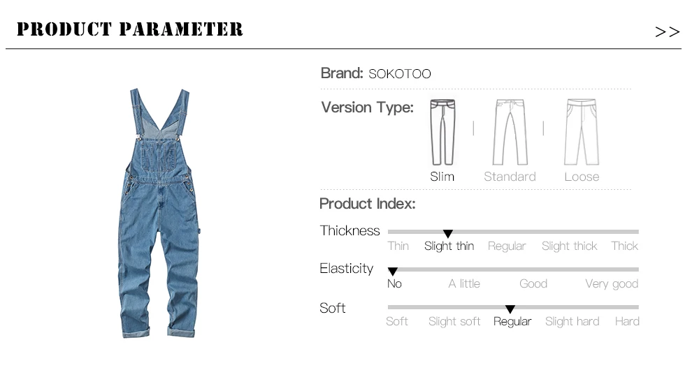 Мужской джинсовый комбинезон Sokotoo, свободный повседневный рабочий полукомбинезон плюс-сайз на бретелях светло-синего или тёмно-синего цвета с большими карманами