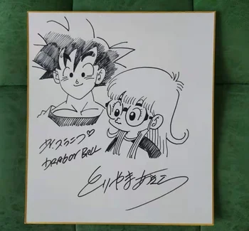 

hand drawn Toriyama Akira autographed Shikishi Card Art Board Dragon Ball Arale 032019