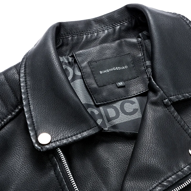 NXH Мода Turn-Down Воротник искусственная кожа Jaket мужчины мото& байкер Мужские кожаные куртки Свободное пальто мужская одежда Deri Ceket Jaqueta