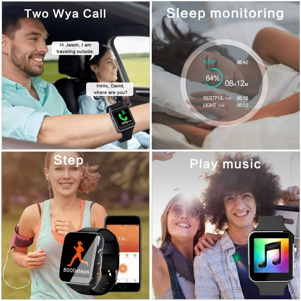 Умные часы Sim Push Message Bluetooth для Android IOS reloj мужские и женские спортивные умные часы для IPhone Xiaomi huawei samsung