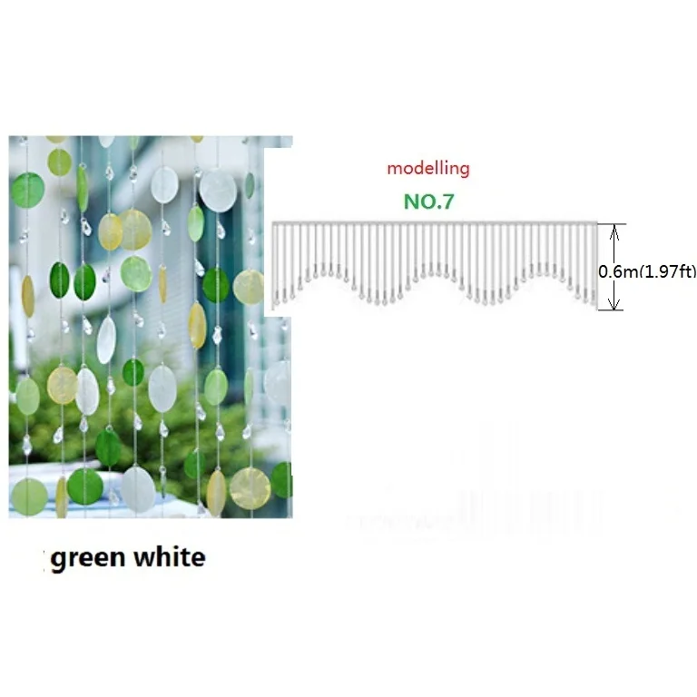 № 7 готовая занавеска 42 шт./лот, цветная оболочка, Хрустальная бусина, занавеска для двери, занавеска для крыльца, перегородка, Рождественское украшение 02 - Цвет: 4pcs green white