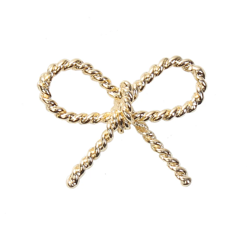 

DoreenBeads 2017 New Zinc Based Alloy 3D Cable Twisted Connectors Bowknot Gold-Color Silver Color, 5PCs