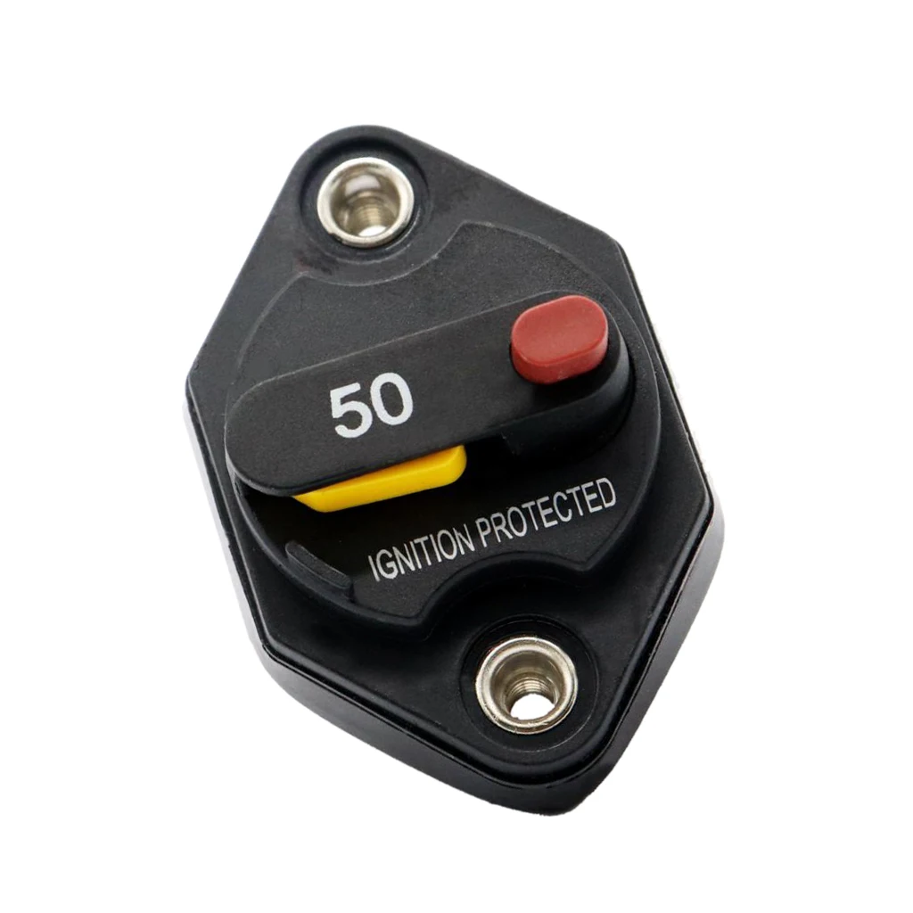 DC 32V Car Boat Audio Fuse Circuit Breaker with Manual Reset Switch 50A AMP