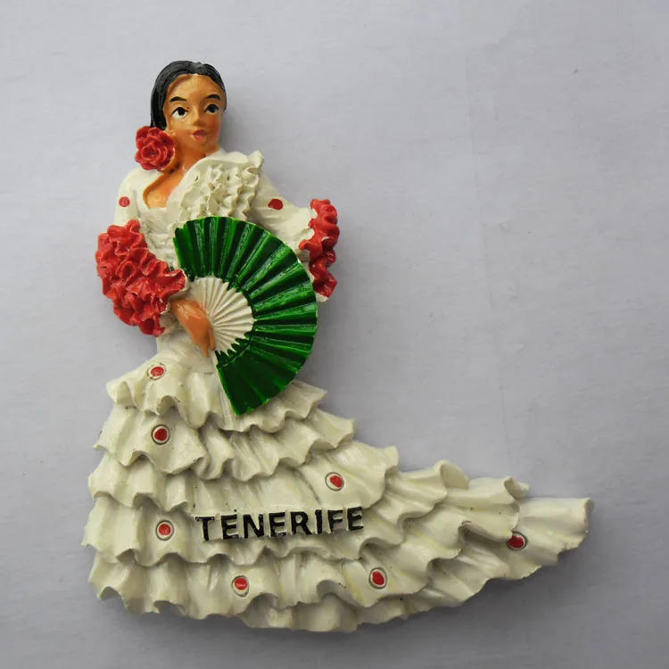 

Spain Tenerife souvenir refrigerator quintessence of flamenco girl Fridge Magnets