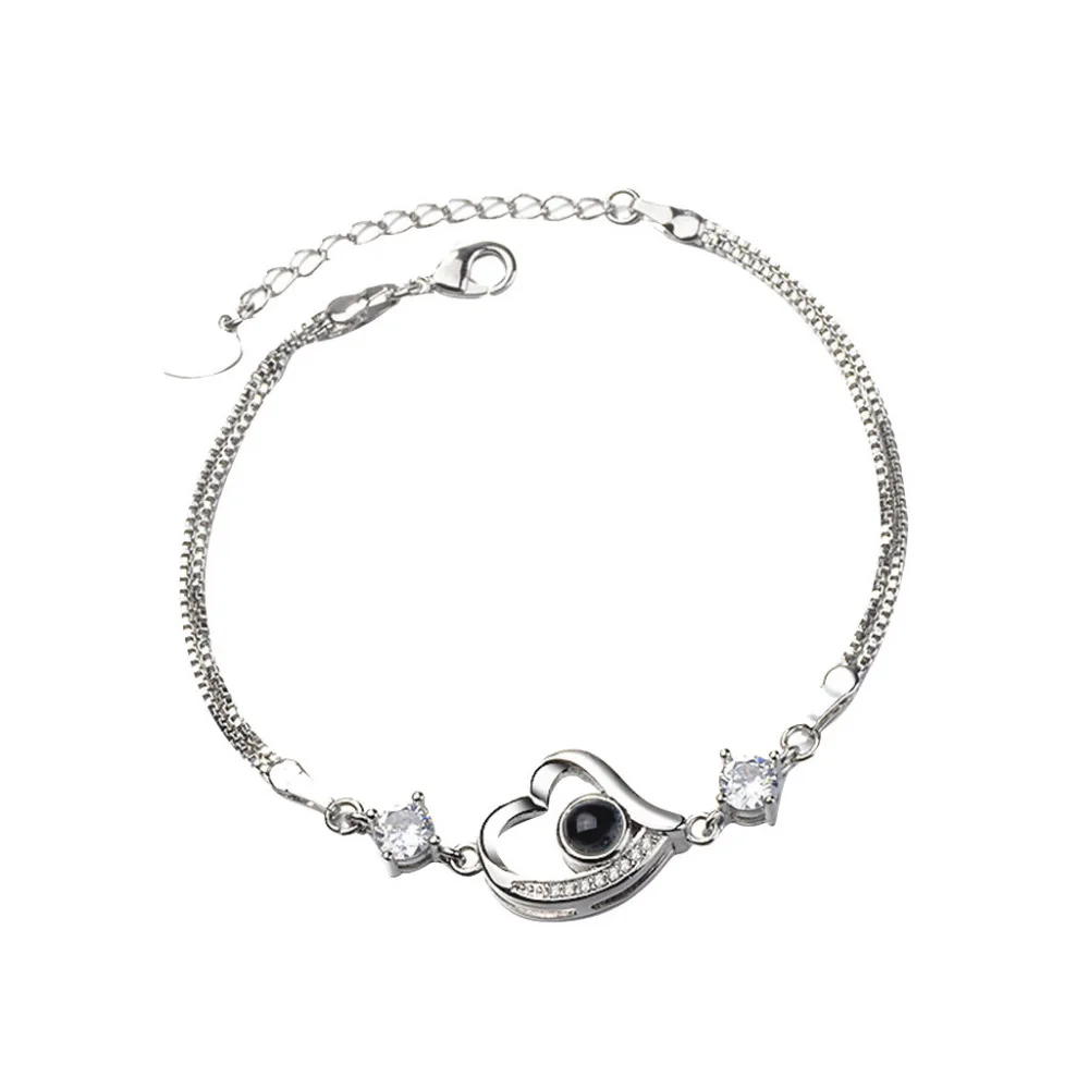 

New 100 Languages I Love You Valentine's Day Present Memory Projection Bracelet L0306