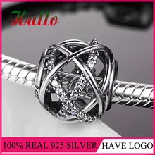 Твердое Серебро 925 пробы Galaxy шарик Шарм Винтаж природа кольцо с камнем бусины подходят браслет в европейском стиле и браслет Diy ювелирные изделия