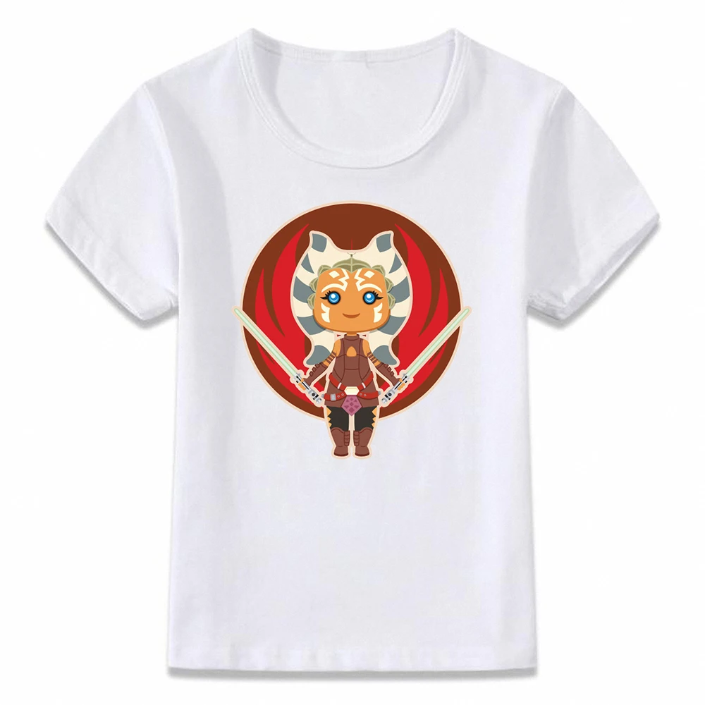 Детская одежда футболка для мальчиков и девочек с героями мультфильма «воин», «аньока Тано», «воин», «Принцесса», рубашки для малышей