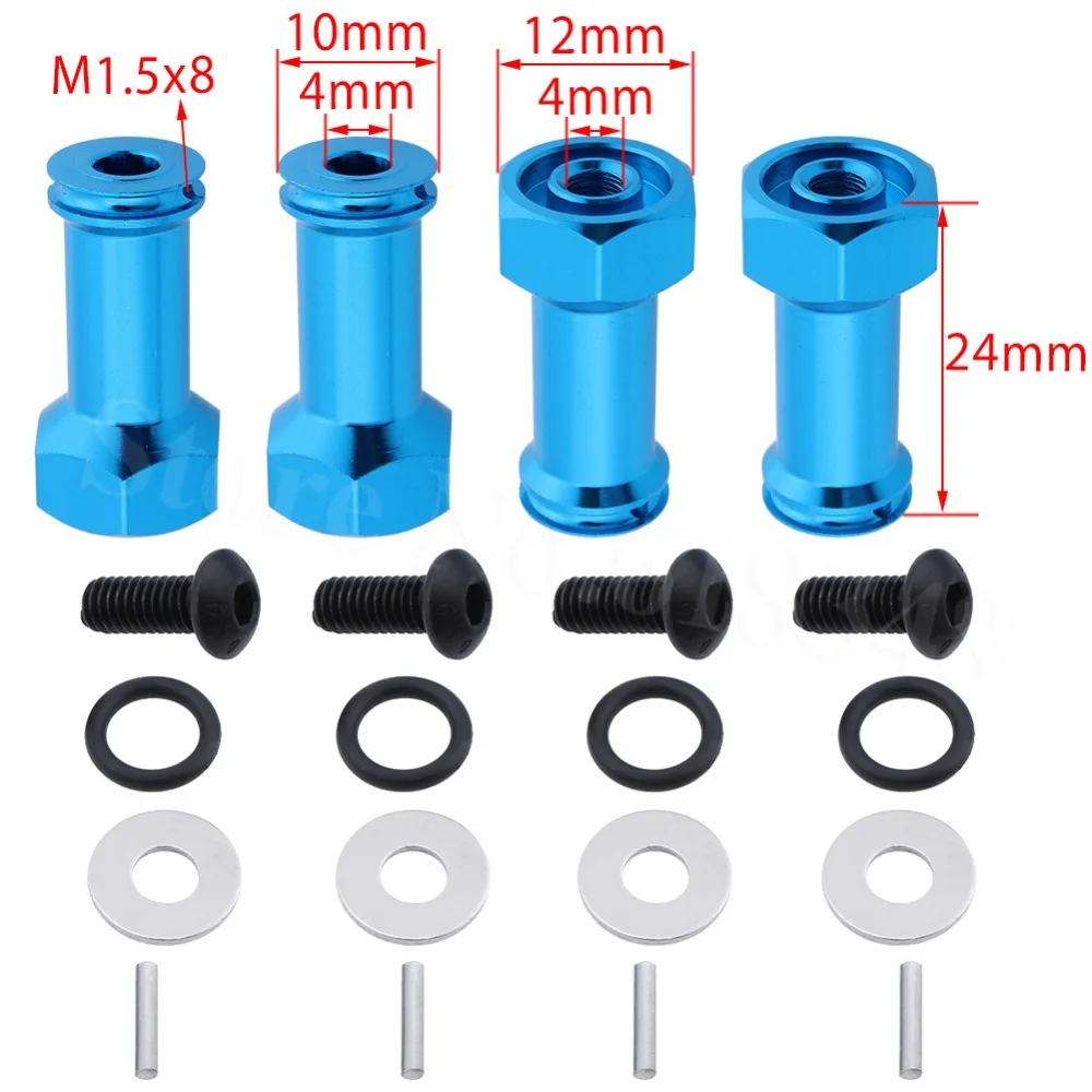 Алюминиевый 12 мм шестигранный концентратор 24 мм адаптер расширения колеса разделитель расширитель для 1/18 WLtoys A959 обновленные части подходят A949 A969 A979 RC автомобиль