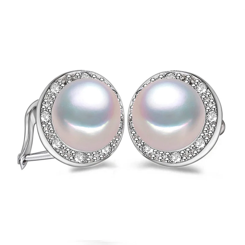 FENASY жемчужные серьги-гвоздики, жемчужные ювелирные изделия с серьгами для любви, очаровательные геометрические богемные серьги для женщин с подарочной коробкой - Окраска металла: Clip Earrings white