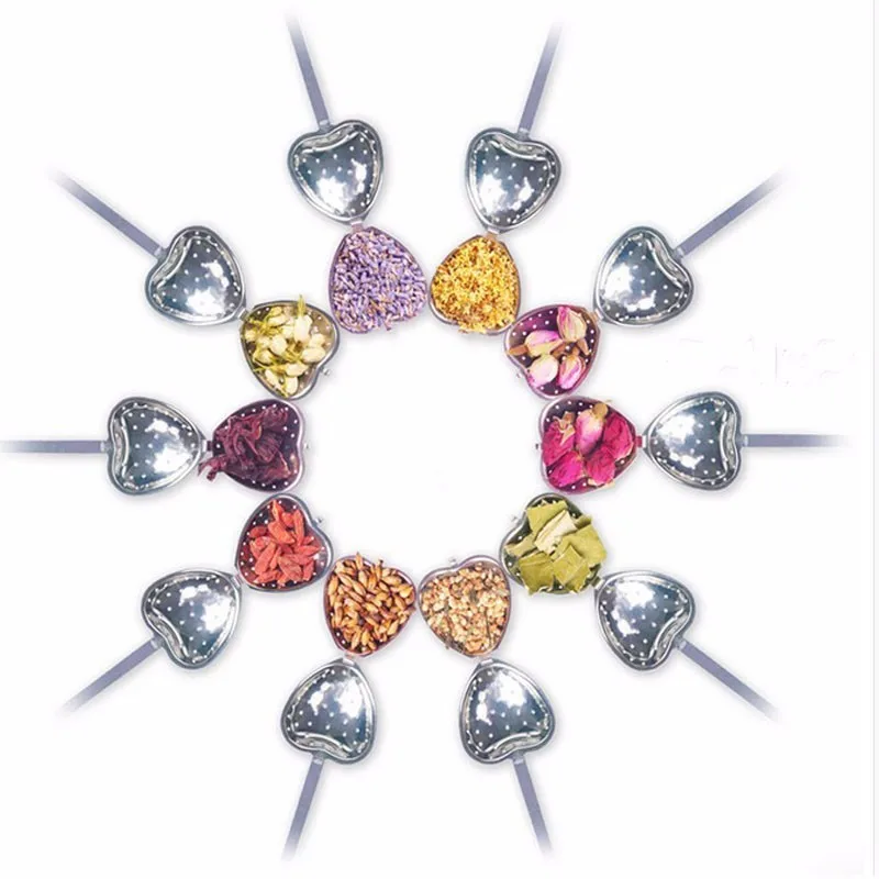 1pcs Tea  Strainer Spoon Colander Heart Shape Stainless Steel Strainer Infuser Filter Spice Ball Spoon Kitchen Tool (6)