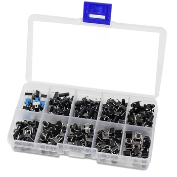

175pcs 10 Kinds of 6x6 Smart Electronics Push Button Switch Tactile Push Button Switch Micro-Momentary Tact Assortment Kit