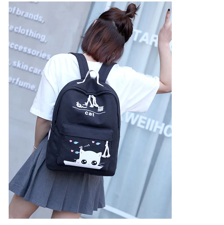 Fashion female backpack 5 Pcs/set Casual Rucksack Women School Backpacks Schoolbags School For Girl Teenagers Canvas Backpack