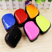 AT FASHION Magic Anti-static Hair Comb Brush Handle Tangle Detangling Comb Shower Colorful Massage Hair Styling Tool 6 Colors