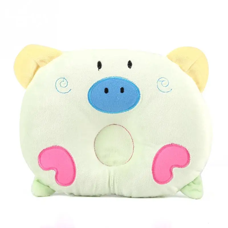 Зеленый New Soft Infant Baby Pillow Sleeping Support Prevent Flat Head Cushion Memory Foam Sleeping Plush Animal Shape Cute Soft Pillow - Цвет: Зеленый