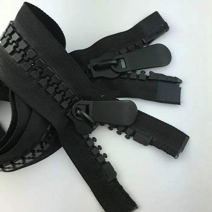 40cm Free shipping 20 Resin zipper big teeth black double zipper