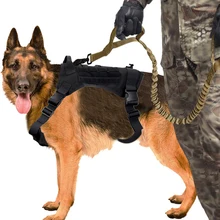 Поводок для больших собак, полицейская тактическая дрессировка для собак, военный Регулируемый Нейлоновый Жилет Molle