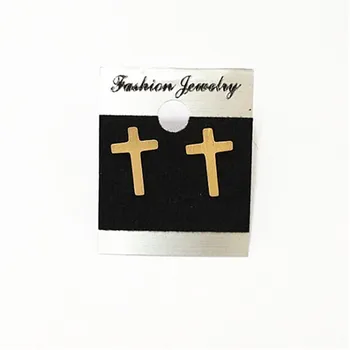 

V Attract 10pair Minimalism Jewelry Stainless Steel Cross Stud Earring For Women and Men Gold Pendientes Valentine's Gift