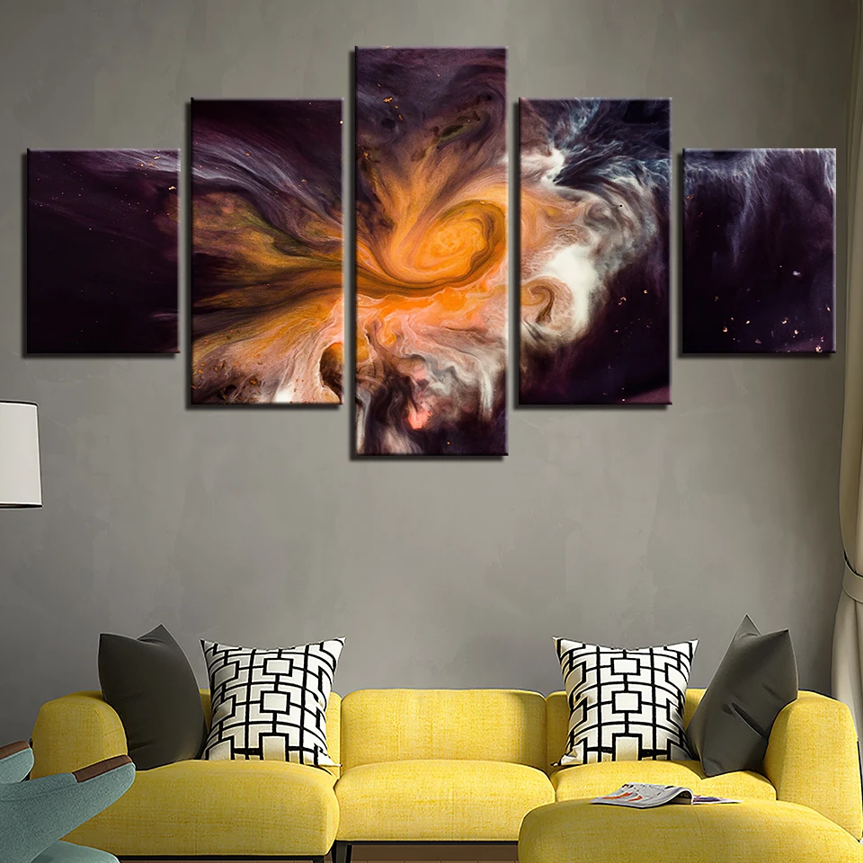 

Landscape Prints Decor Wall Living Room Paintings 5 Pieces Abstract Colorful Cloud Poster Modular Framework Canvas Pictures Art