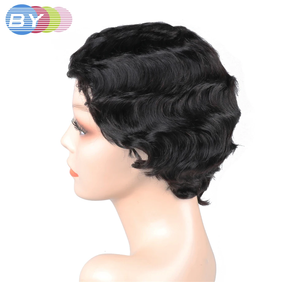 От коротких человеческих волос парики Pixie Cut парик из натуральных пальчиковые