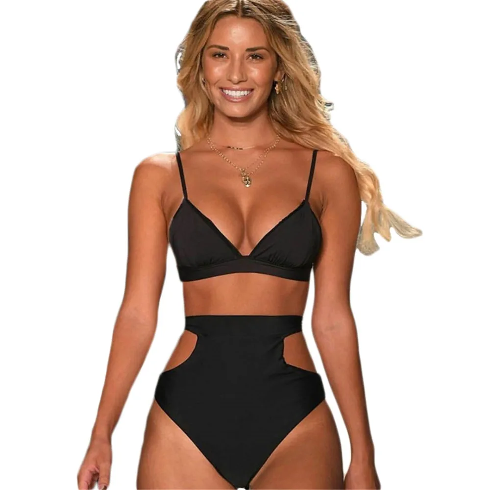 Buy S XXL 5 colors Sexy bikini High Waist swimsuit