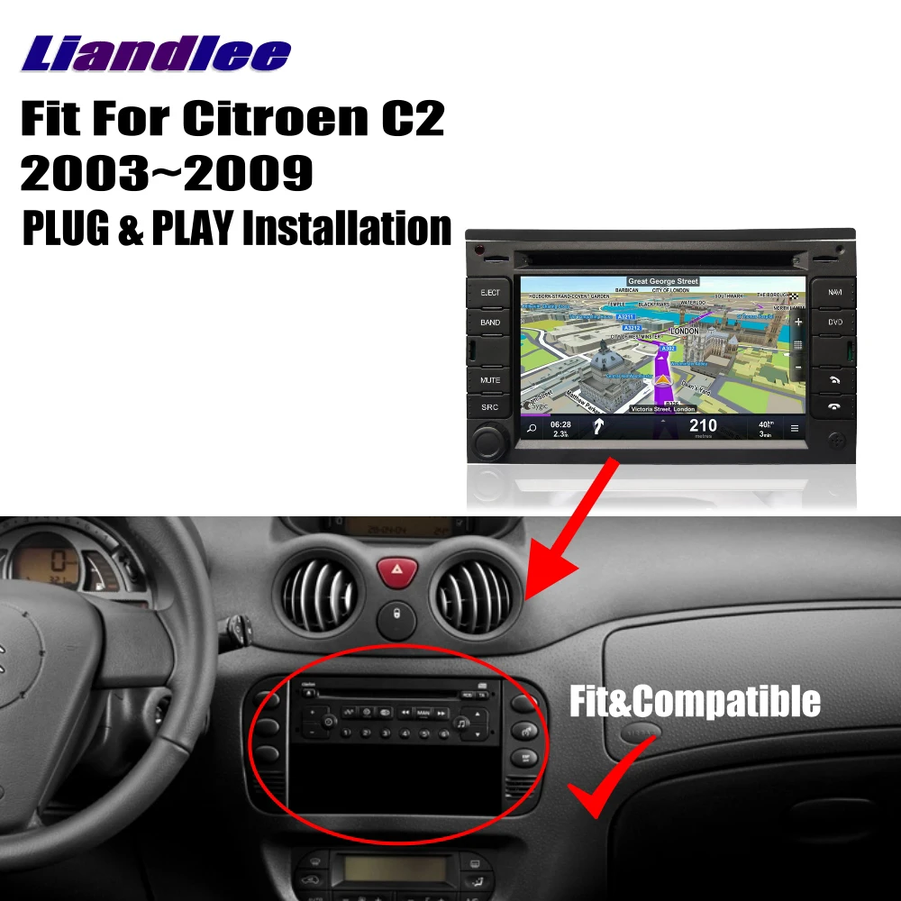 Для Citroen C2 2003~ 2007 2008 2009 Android мультимедийный автомобильный Радио FM AM DVD CD плеер gps навигационная система HD экран дисплей ТВ