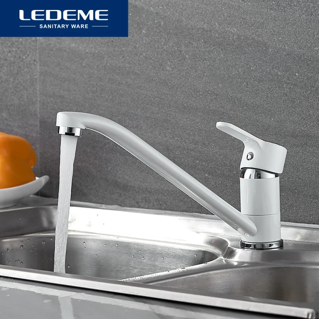 Best Price LEDEME Kitchen Faucet Long Pipe 360 Degree Rotation with Water Purification Features Spray Paint Single Handle L4903W