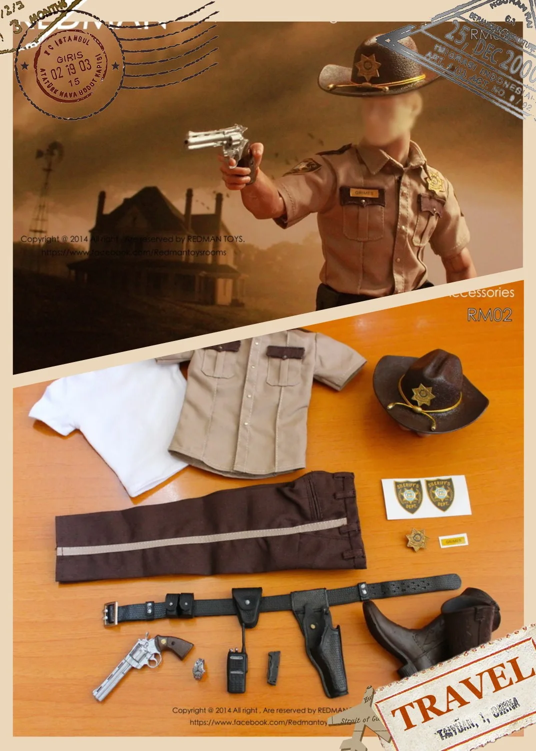[ESTARTEK] REDMAN TOYS RM02 1/6 Ходячие мертвецы Полицейский Шериф Рик версия пакет для 12