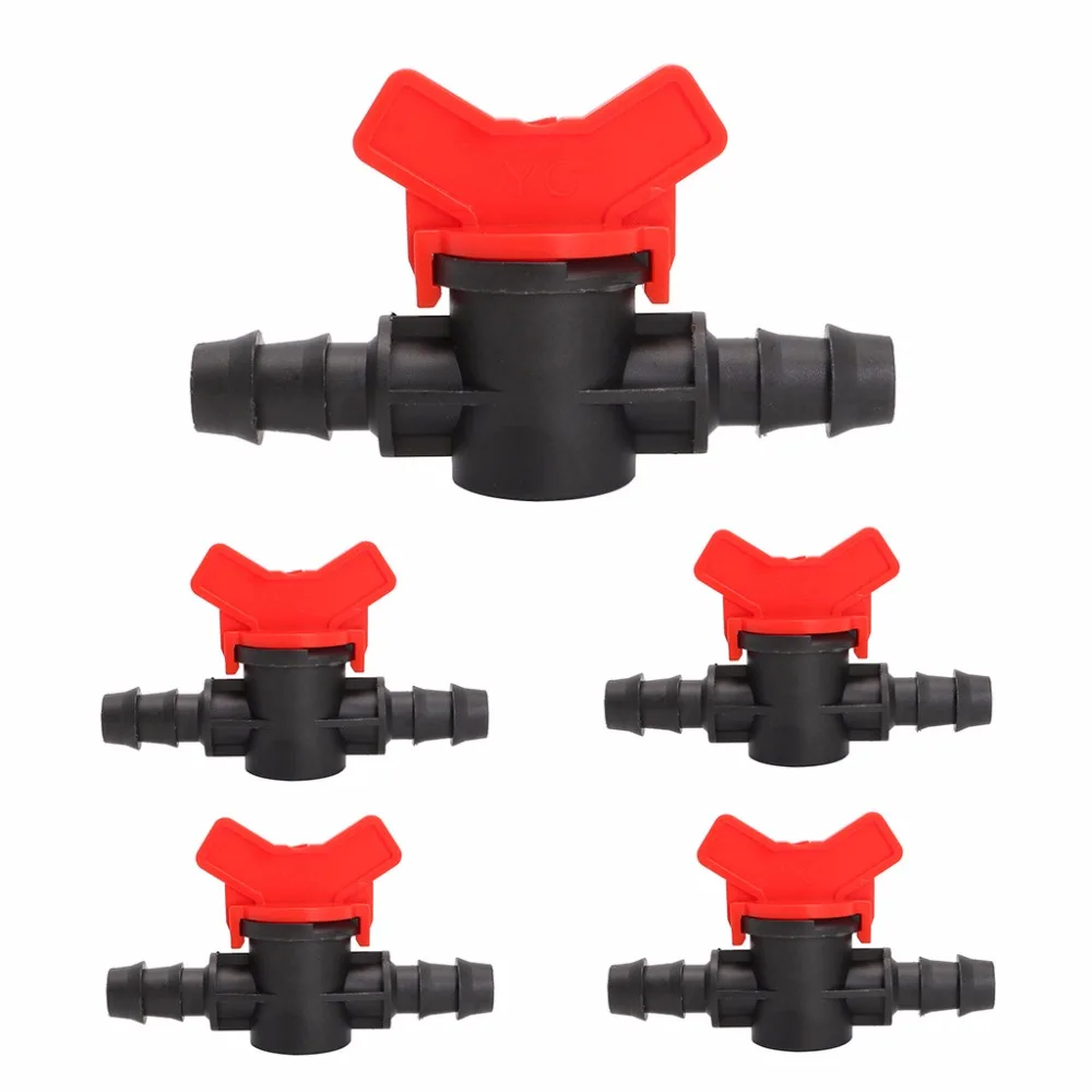 

New Sell 5Pcs 16mm Coupling Pipe Irrigation Water Hose Switch Plastic Valve w110