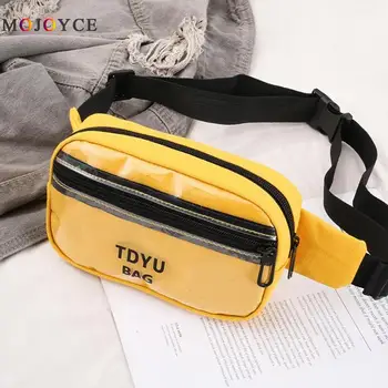 

Hip Hop Letter Print Women Canvas PVC Waist Bag Phone Pouch Small Belt Bag Fashion Ladies Fanny Pack