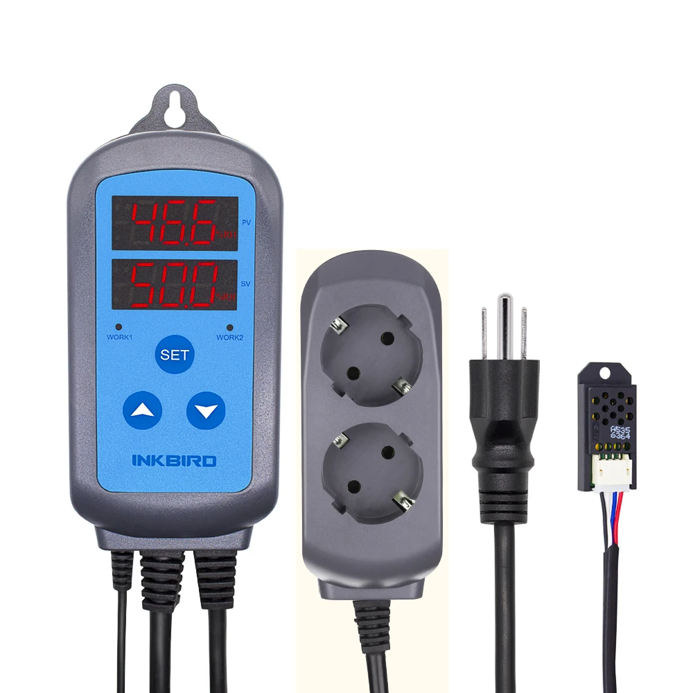 

Inkbird IHC-200 Plug and Play Humidity Controller Weather Station Digital Hygrometer Indoor Electronic Humidity Meter Clock