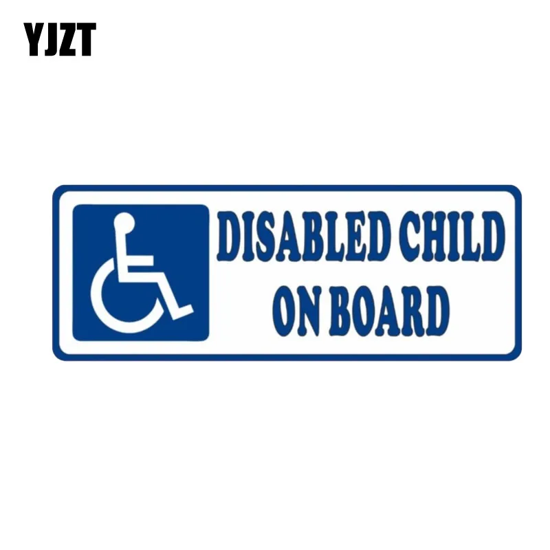 

YJZT 15.2CM*5.7CM Funny DISABLED CHILD ON BOARD PVC Car Sticker 11-00086