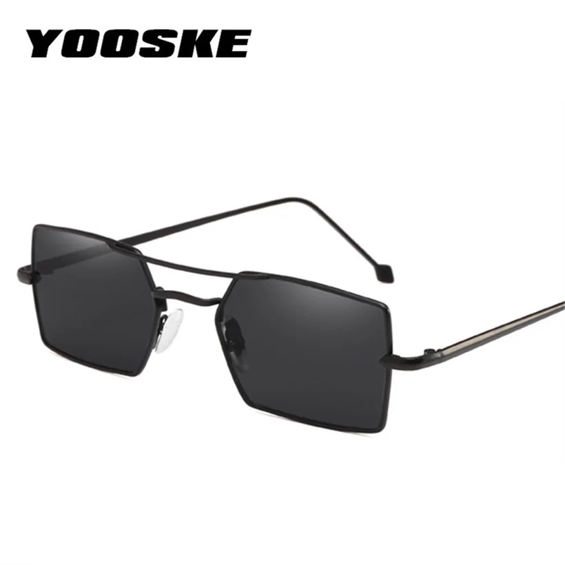 Солнцезащитные очки YOOSKE в прямоугольной оправе UV400 для мужчин и женщин небольшие