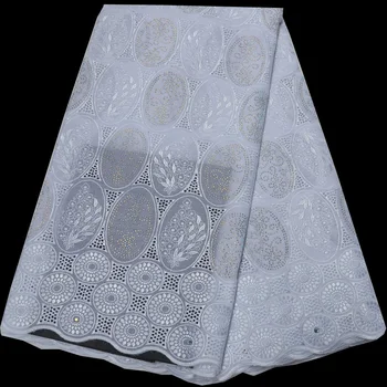 

9 colors (5yards/pc) high quality African dry cotton lace fabric delicate embroidered Swiss voile lace fabric with stones CLP344