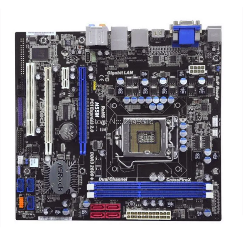 

For ASRock H55M Original Used Desktop Motherboard H55 LGA1156 SATA2 USB2.0