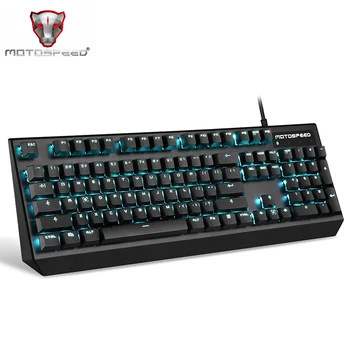

Motospeed K95 USB Real Mechanical Keyboard Wired 104 keys Blue Switch Gaming LED Backlit Single Color for Desktop Computer Gamer