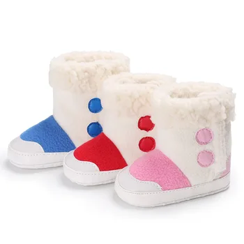 

Cute Winter Super Warm Newborn Baby Girls First Walkers Shoes Infant Toddler Soft Soled Anti-slip white Boots Booties 0-1T