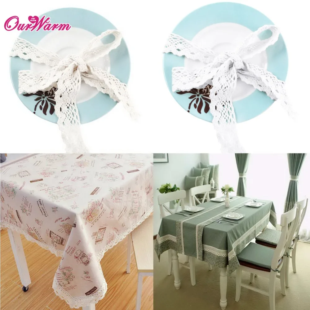 5M 25cm Width Cotton Lace Ribbon Embroidered Mesh Hollow Crochet