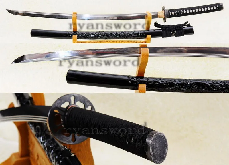 Высокое качество 1095 углеродистая сталь обкладка глиной японский самурайский меч MARU Катана