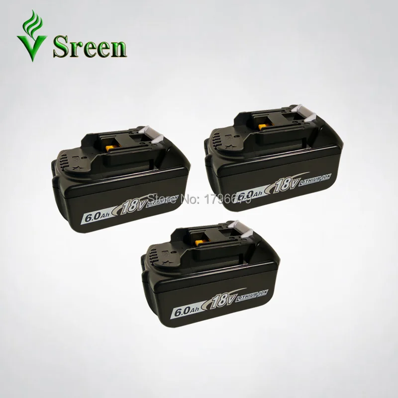 

3PCS 18V BL1860 6000mAh Rechargeable Lithium Ion Replacement for Makita BL1840 LXT400 194205-3 BL1850 BL1830 Power Tool Battery