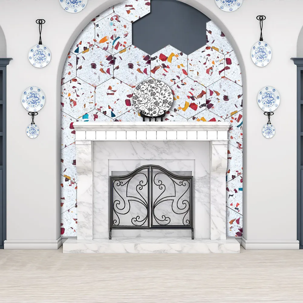 6 шт. 20x23 см новые шестиугольные плитки наклейки для ванной кухни DIY домашние