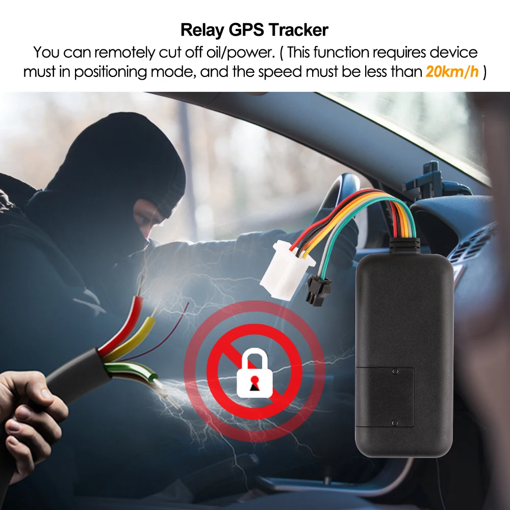 Car GPS Tracker Remote Cut off Oil Power TK119 9-72V GPS IP67 Waterproof Vehicle Tracker Move Alarm Free APP GPS Locator Tracker