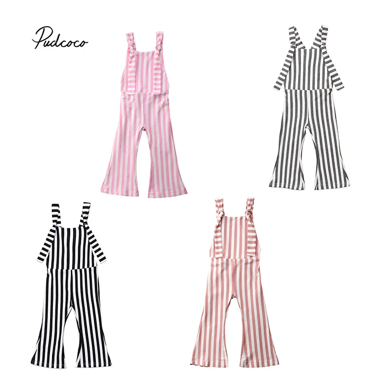 

Pudcoco 2018 Toddler Kids Baby Girls Rompers Strap Sleeveless Striped Romper Jumpsuit Harem Pants Clothes Summer Outfits 6M-5T