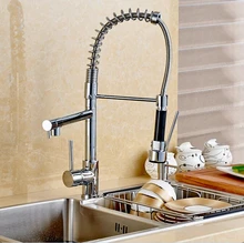 Großhandel und Einzelhandel Neue Doppel Schwenkauslauf Frühling Kitchen Sink Wasserhahn Heißen und Kalten Herausziehen Küchenarmatur