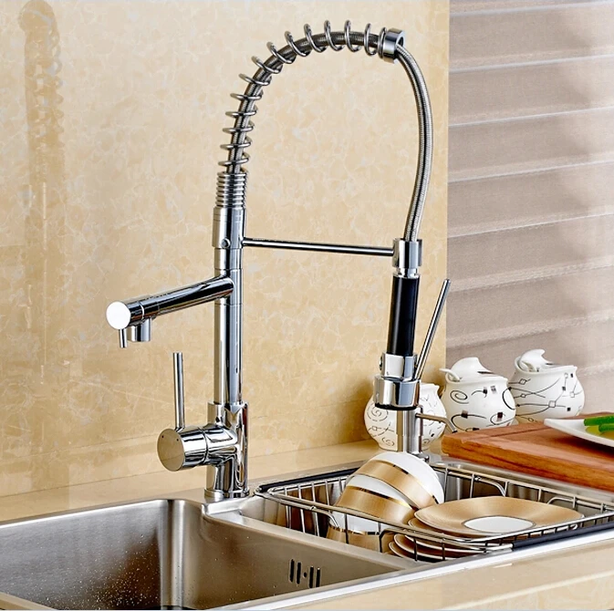 wholesale and retail new double swivel spout spring kitchen sink faucet hot and cold pull out kitchen faucet - Double Ceramic Kitchen Sink wholesale and retail new double swivel spout spring kitchen sink faucet hot and cold pull out kitchen faucet - Double Ceramic Kitchen Sink