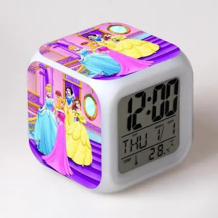 Светодиодный цветной светильник Белоснежка Принцесса цифровые будильники термометр reloj despertador Детские вечерние подарки для девочек рождественские игрушки