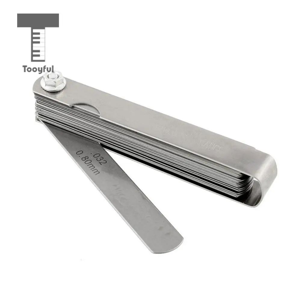 Tooyful Guitar Bass Multi Spanner Wrench+32 Blade Feeler Gauge Set Luthier Tool