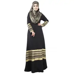 Модные женские туфли Леди кафтан Абаи джилбаба Исламская мусульманских Макси-платья с длинным рукавом
