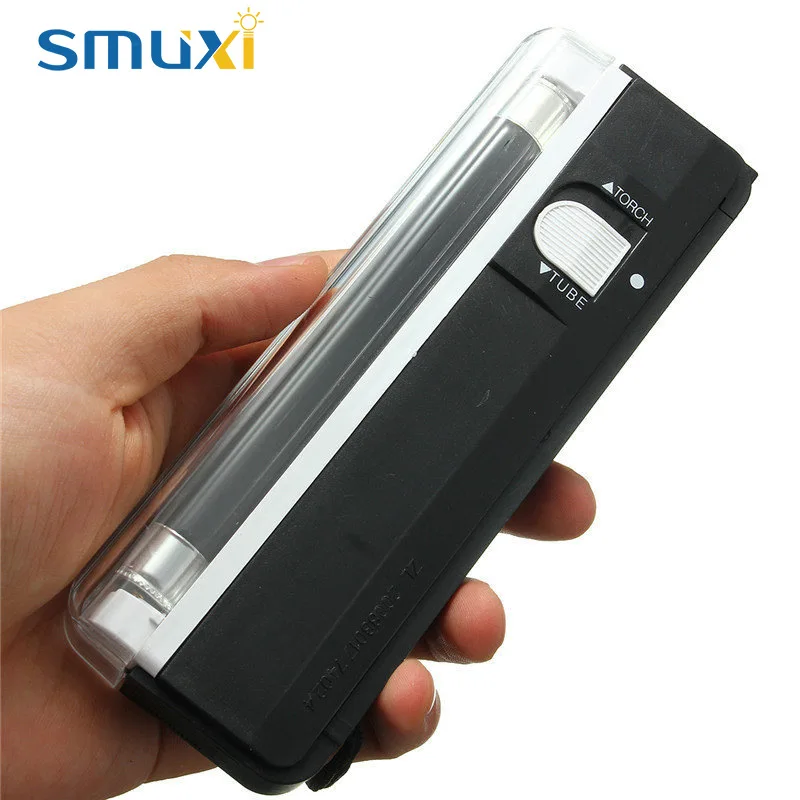 

Smuxi Portable 2in1 UV Light Tube Bulb Flashing Ultraviolet Lamp Torch Blacklight Handheld Money Detector Battery Powered 6V