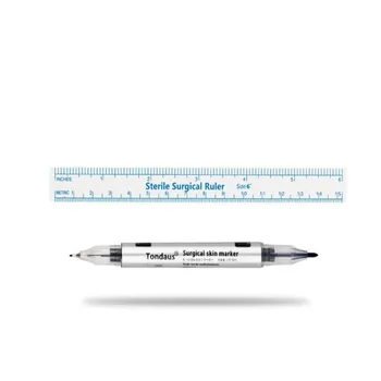 

2 Head Measuring Ruler Scribe Tool Skin Marker Pen With MeasureFor Tattoo Eyebrow Lip Piercing Permanent Makeup